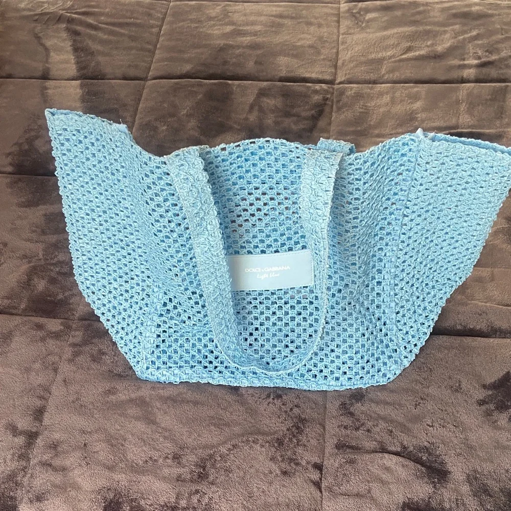 Dolce & Gabbana Sky Blue Crochet Tote - Picture 3 of 9